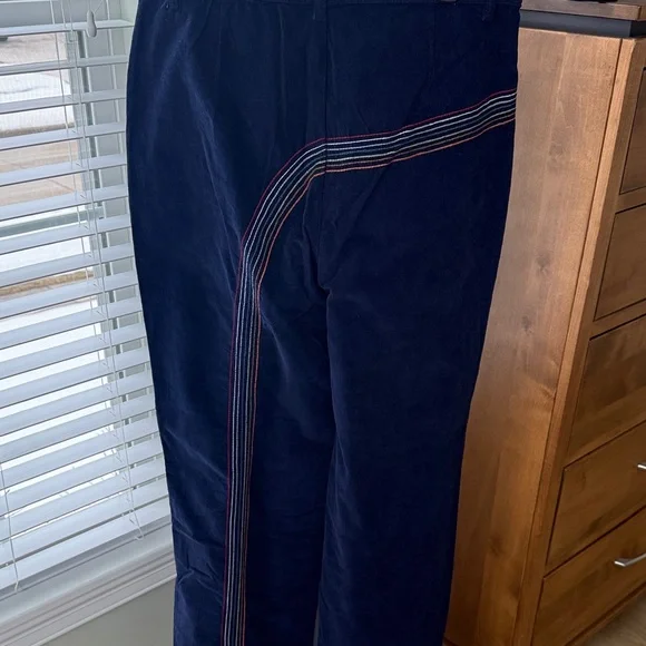 Modcloth Navy Lightweight Corduroy with Rainbow Stripe - Picture 3 of 9